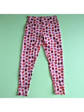 BRITTANY ALLEN Athleisure Project Runway Lipstick Print Workout Leggings Size XL